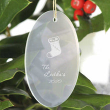 Load image into Gallery viewer, Personalized Beveled Glass Ornament - Oval Shape | JDS