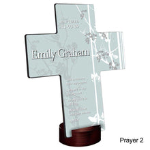 Load image into Gallery viewer, Personalized Faith and Flowers Cross with Stand | JDS