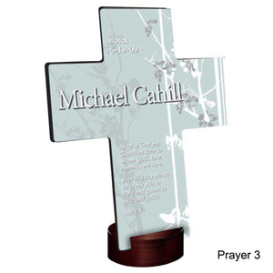 Personalized Faith and Flowers Cross with Stand | JDS