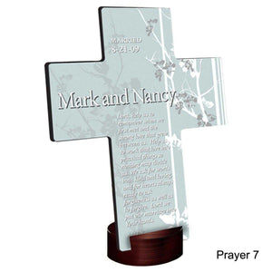 Personalized Faith and Flowers Cross with Stand | JDS