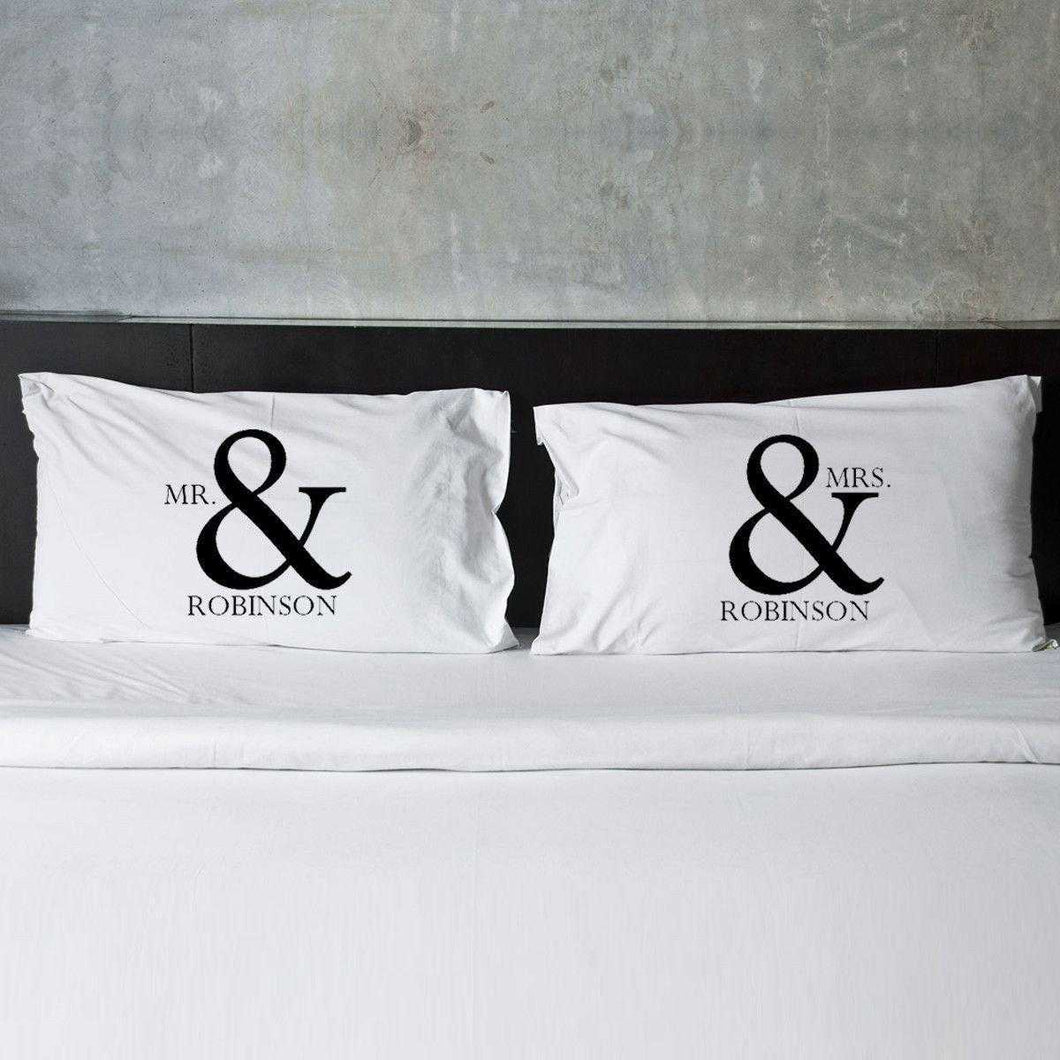 Personalized Mr & Mrs Couples Pillow Case Set | JDS