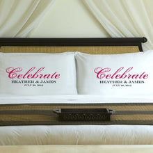 Load image into Gallery viewer, Personalized Celebration Couples Pillow Case Set | JDS