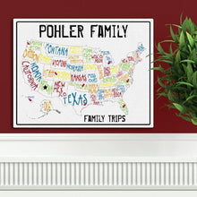 Load image into Gallery viewer, Personalized Family Signs - Travel Map - Canvas Sign | JDS