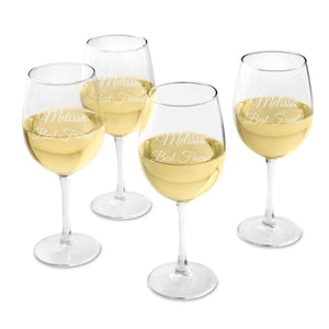 Personalized Wine Glasses - Set of 4 - White Wine - Wedding Gifts | JDS