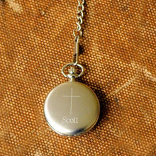 Load image into Gallery viewer, Engraved Pocket Watch - Engraved Cross - Inspirational - Confirmation Gifts | JDS