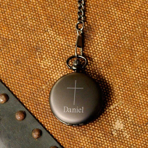 Engraved Pocket Watch - Engraved Cross - Inspirational - Confirmation Gifts | JDS