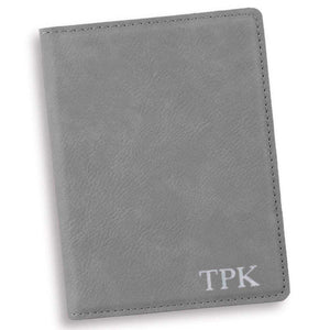 Personalized Gray Passport Holder | JDS