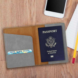 Personalized Gray Passport Holder | JDS