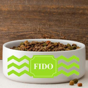 Personalized Large Dog Bowl - Cheerful Chevron | JDS