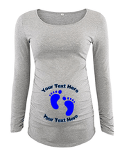 Load image into Gallery viewer, Custom Personalized Designed Long Sleeve Maternity T-shirt