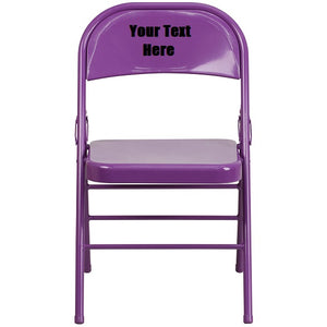 Custom Designed Triple Braced and Double Hinged Folding Chair With Your Personalized Name