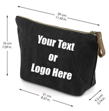 Load image into Gallery viewer, Custom Personalized Cotton Canvas Makeup Bag Pouch Purse Handbag with Zipper