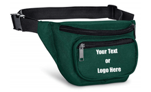 Load image into Gallery viewer, Custom Personalized 3 Zippered Compartments Adjustable Waste Sport Fanny Pack