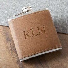 Load image into Gallery viewer, Personalized 6 oz. Leather Hide Flask | JDS