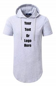 Custom Personalized Design Your Own Hipster Hip Hop Short Sleeve Longline Pullover Hoodie Shirt