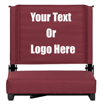 Load image into Gallery viewer, Custom Personalized Durable Stadium Chair with 3&quot; Thick Comfortable Cushion