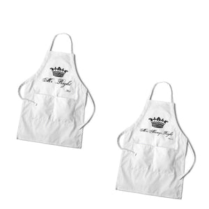 Personalized Couples White Apron Set | JDS