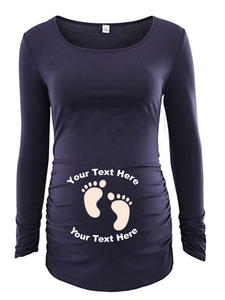 Custom Personalized Designed Long Sleeve Maternity T-shirt