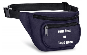 Custom Personalized 3 Zippered Compartments Adjustable Waste Sport Fanny Pack