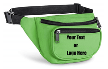 Load image into Gallery viewer, Custom Personalized 3 Zippered Compartments Adjustable Waste Sport Fanny Pack