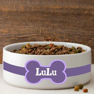 Personalized Large Dog Bowl - Colorful Bones | JDS