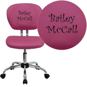 Custom Designed Mid-Back Mesh Swivel Task Chair with Chrome Base With Your Personalized Name