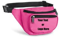 Load image into Gallery viewer, Custom Personalized 3 Zippered Compartments Adjustable Waste Sport Fanny Pack