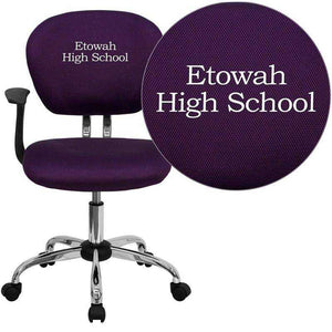 Custom Designed Mid-Back Mesh Swivel Task Chair with Chrome Base With Your Personalized Name