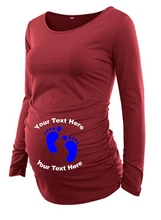 Load image into Gallery viewer, Custom Personalized Designed Long Sleeve Maternity T-shirt