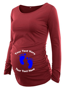 Custom Personalized Designed Long Sleeve Maternity T-shirt