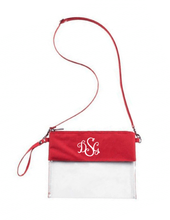 Load image into Gallery viewer, Custom Monogrammed or Personalized Purse/Clear Stadium Bag/Crossbody Bag/Stadium Purse | DG Custom Graphics