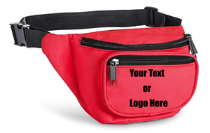 Custom Personalized 3 Zippered Compartments Adjustable Waste Sport Fanny Pack