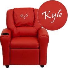 Load image into Gallery viewer, Custom Designed Kids Recliner with Cup Holder and Headrest With Your Personalized Name