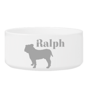 Personalized Man's Best Friend Silhouette Large Dog Bowl | JDS