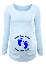 Load image into Gallery viewer, Custom Personalized Designed Long Sleeve Maternity T-shirt