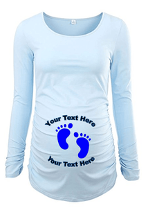 Custom Personalized Designed Long Sleeve Maternity T-shirt