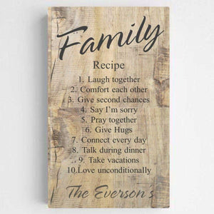 Personalized Family Recipe Canvas Sign | JDS