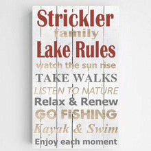 Load image into Gallery viewer, Personalized Lake House Rules Canvas Print | JDS