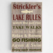 Load image into Gallery viewer, Personalized Lake House Rules Canvas Print | JDS
