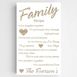 Personalized Family Recipe Canvas Sign | JDS