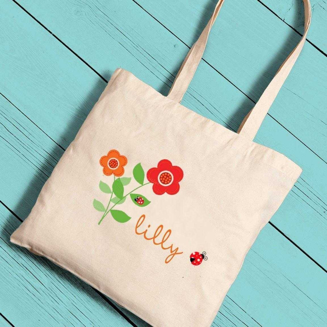 Personalized Girl Canvas Tote-Ladybug | JDS