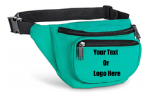 Load image into Gallery viewer, Custom Personalized 3 Zippered Compartments Adjustable Waste Sport Fanny Pack