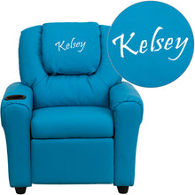 Load image into Gallery viewer, Custom Designed Kids Recliner with Cup Holder and Headrest With Your Personalized Name