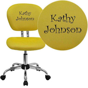 Custom Designed Mid-Back Mesh Swivel Task Chair with Chrome Base With Your Personalized Name