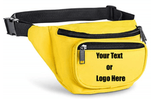 Load image into Gallery viewer, Custom Personalized 3 Zippered Compartments Adjustable Waste Sport Fanny Pack