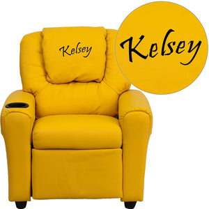 Custom Designed Kids Recliner with Cup Holder and Headrest With Your Personalized Name