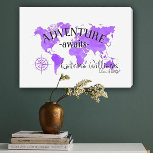 18"x 24" Adventure Awaits Colorful Canvas | JDS
