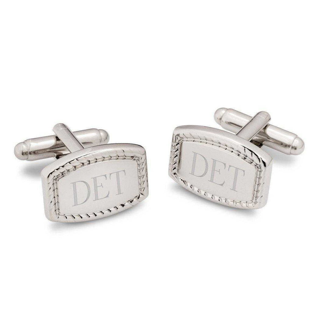 Personalized Beaded Rectangular Cufflinks | JDS