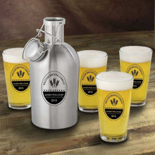 Load image into Gallery viewer, Stainless Steel Beer Growler with Pint Glass Set | JDS