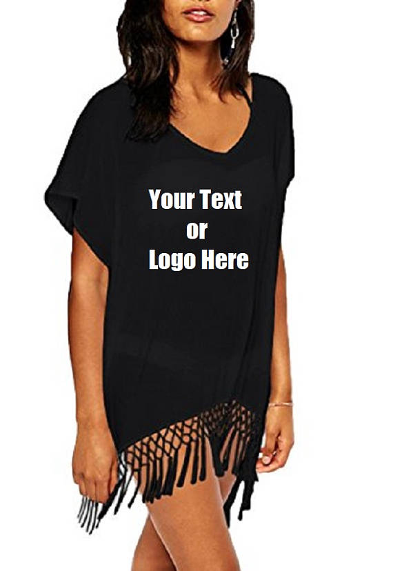 Custom Personalized Designed Women's Bohemia Printing Top Beach Bikini Cover-ups